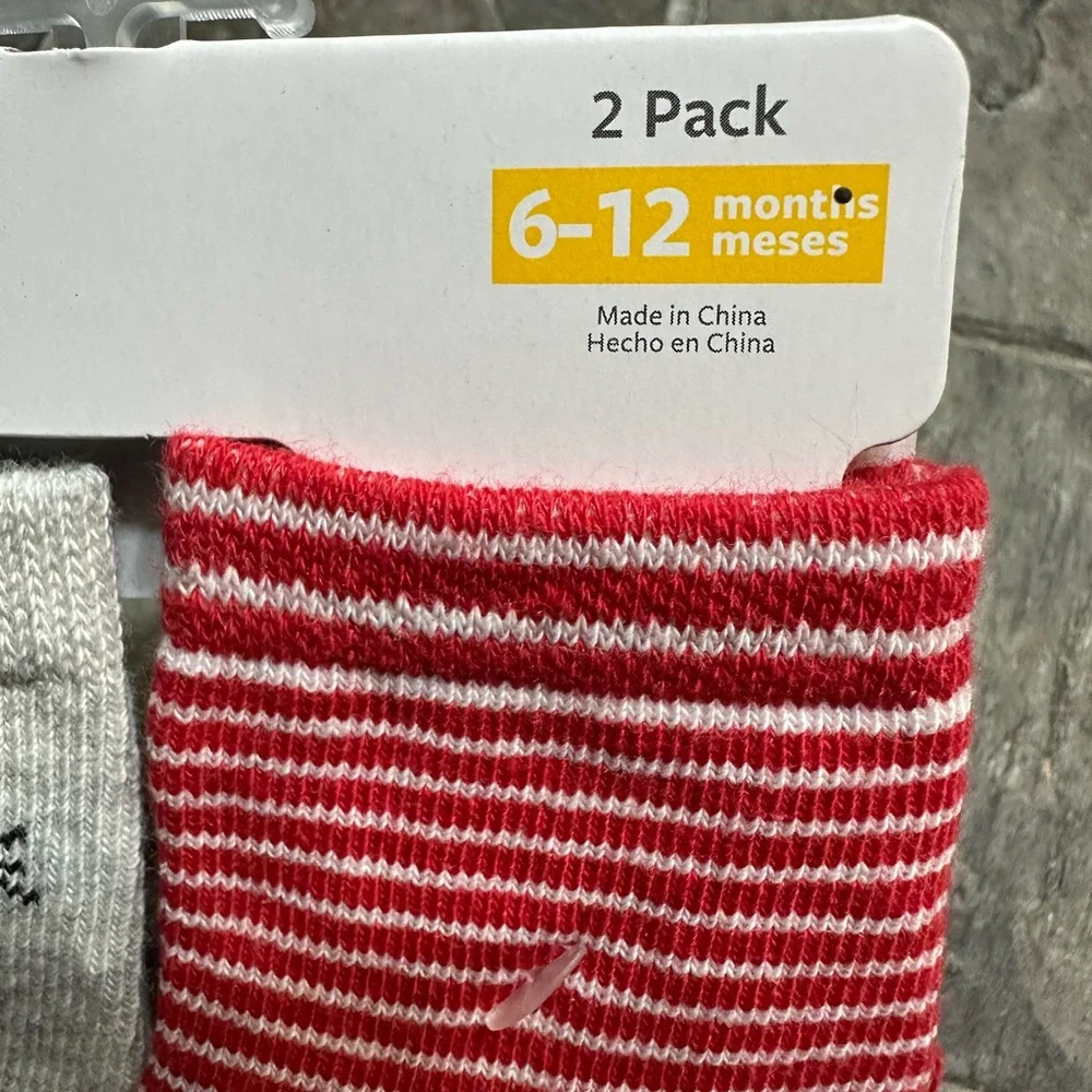 Carter's Striped and Heart Baby Socks size 6-12 mo - Picture 4 of 4